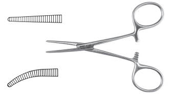 NAPOX Curved small pean hemostat forceps