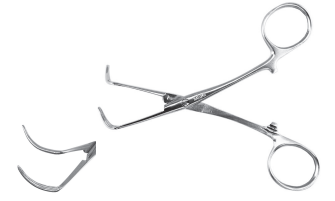 Special curved hemostat forceps