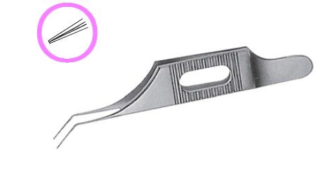 Leprex Bent tip micro hookless tweezers