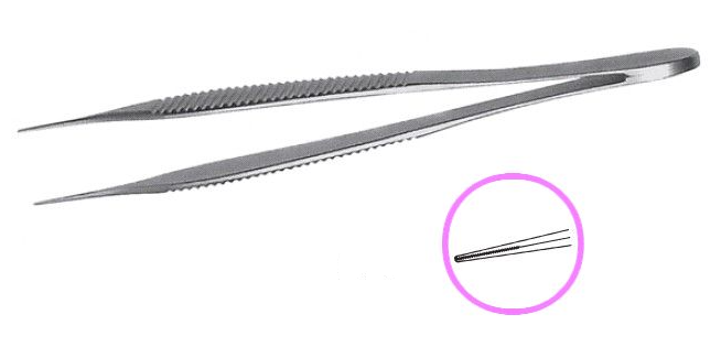 Leprex Adson type hookless tweezers