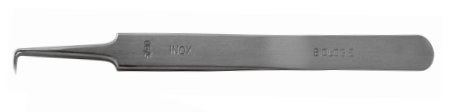 Sharp tweezers curved tip