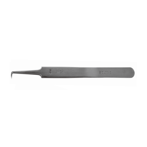 Sharp tweezers curved tip