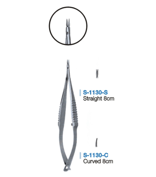 MICRO SPRING SCISSOR-스프링가위, 8cm-2mm 곡