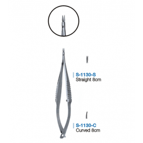 MICRO SPRING SCISSOR-스프링가위, 8cm-2mm 곡