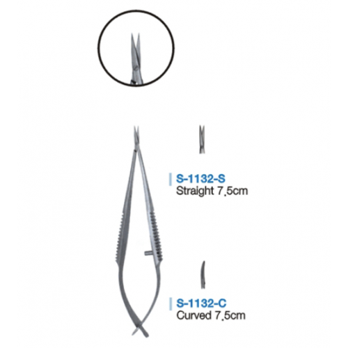 MICRO SPRING SCISSOR-스프링가위, 7.5cm-3mm 곡